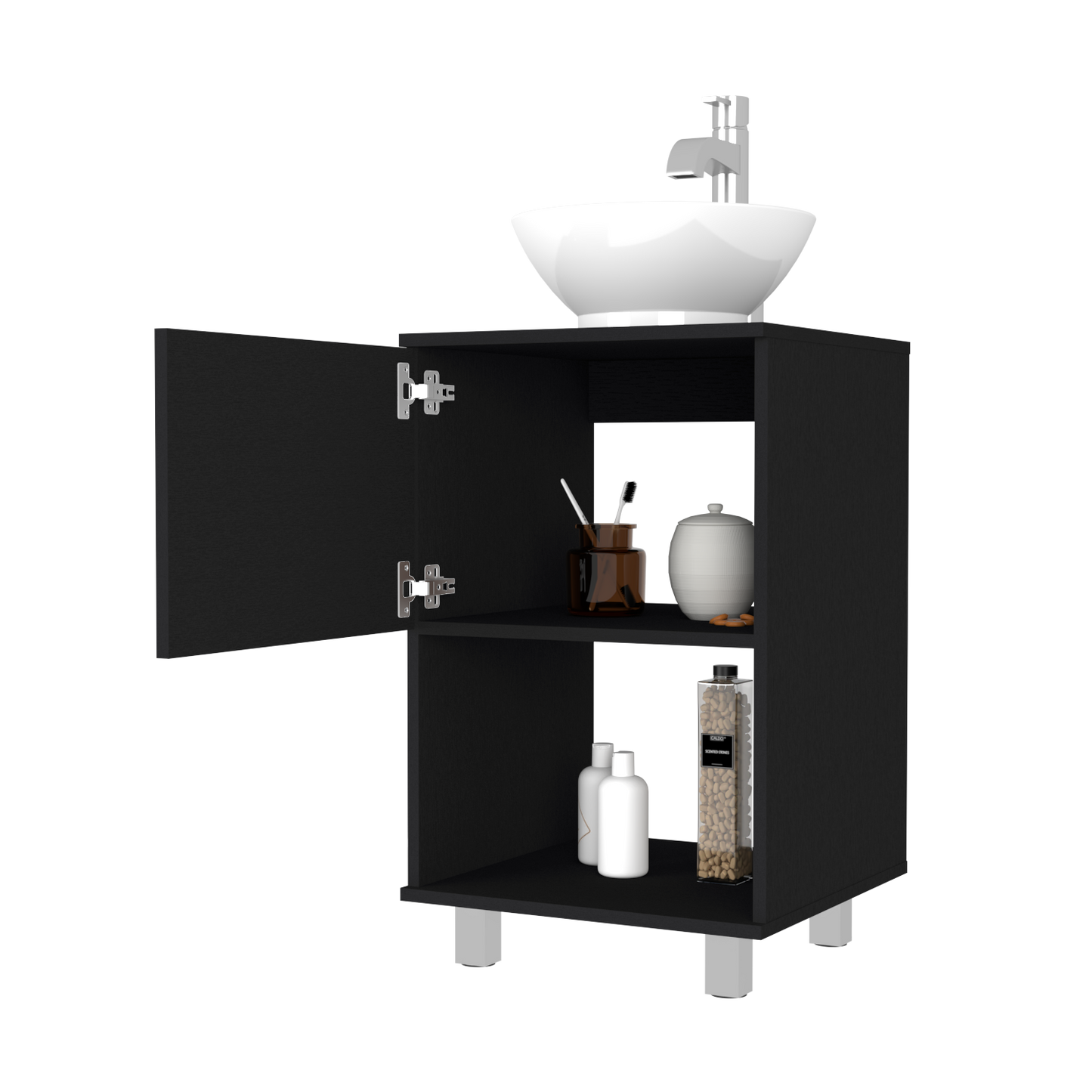 Black Particle Board Bathroom Vanity Cabinet for Bathroom Renovation