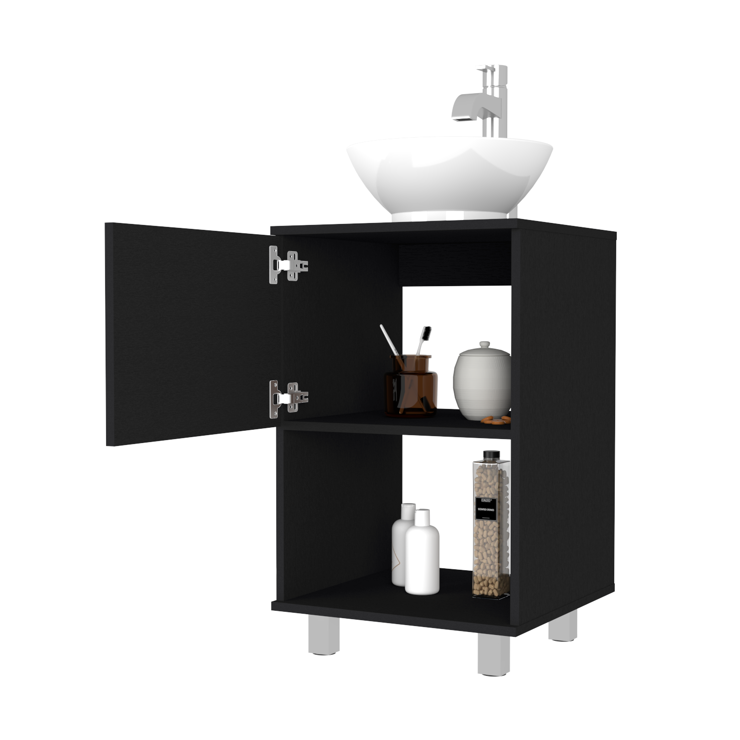 Black Particle Board Bathroom Vanity Cabinet for Bathroom Renovation