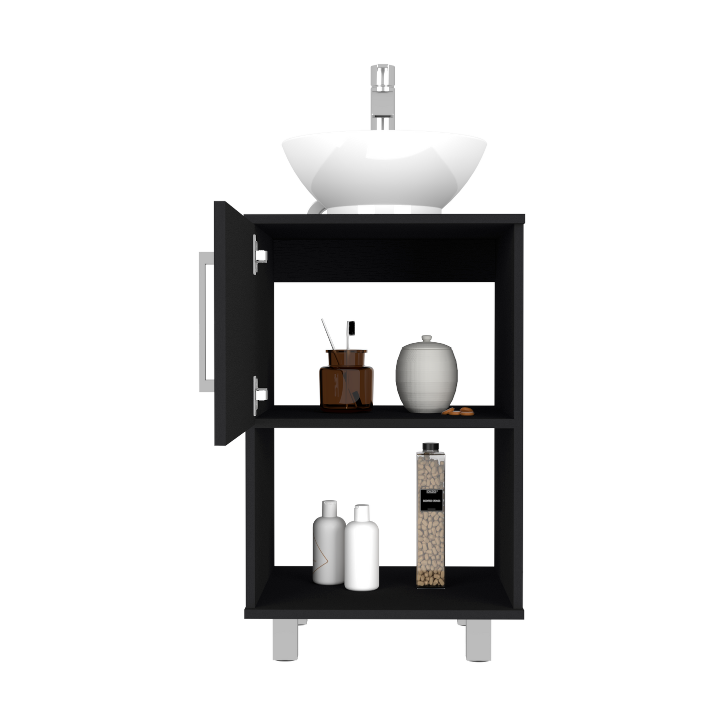 Black Particle Board Bathroom Vanity Cabinet for Bathroom Renovation