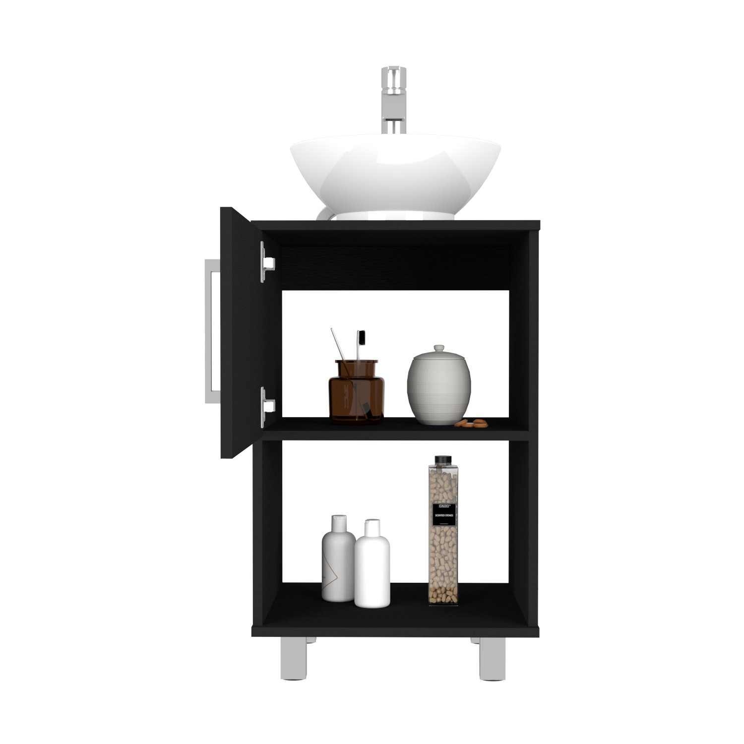 Black Particle Board Bathroom Vanity Cabinet for Bathroom Renovation