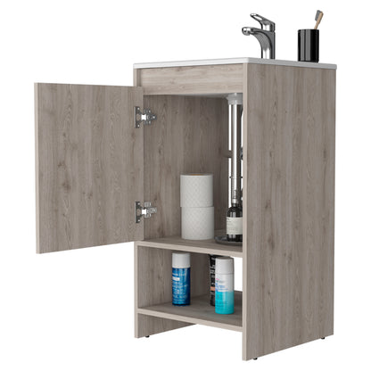 Light Gray Bathroom Vanity - 17.7" W x 17.7" D