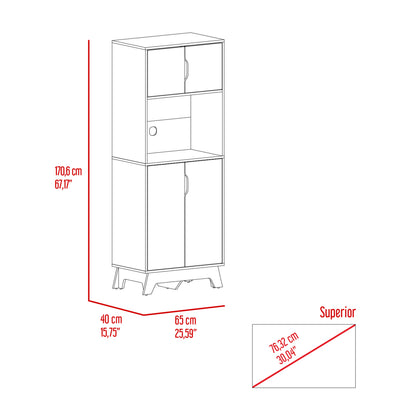 Light Oak Microwave Cabinet - 15.75" Tall Storage Unit for Living Room
