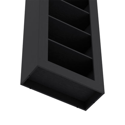 Black 5-Tier Bookcase - Storage Shelving Unit