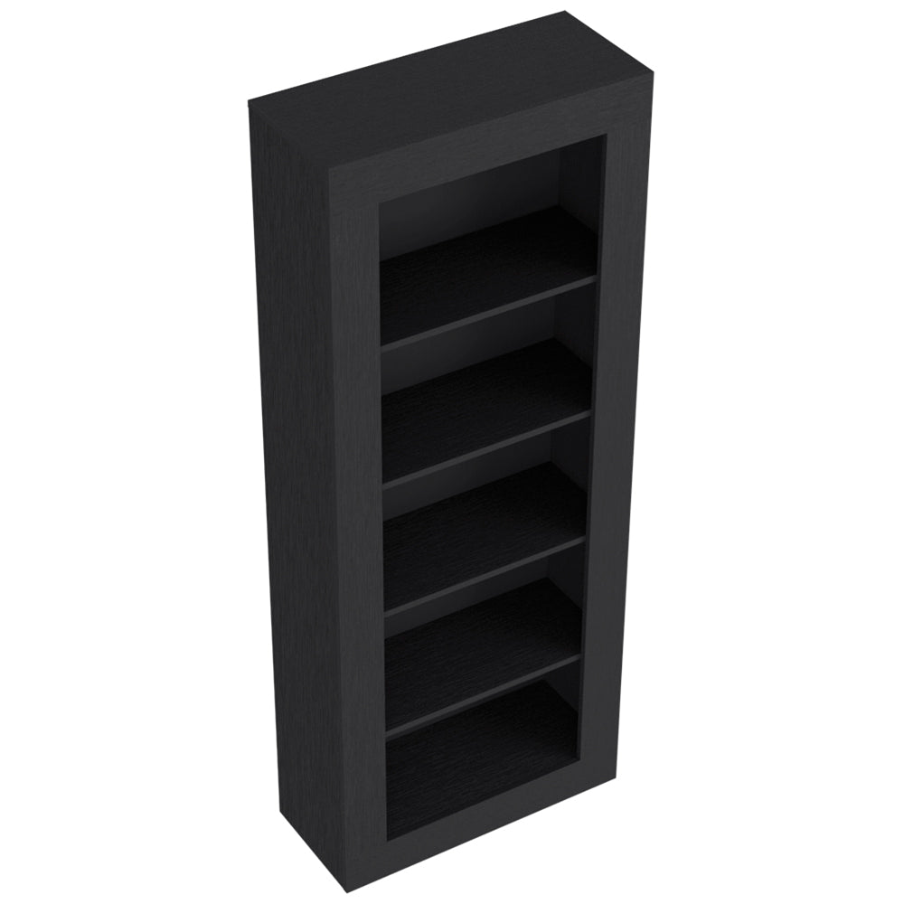 Black 5-Tier Bookcase - Storage Shelving Unit