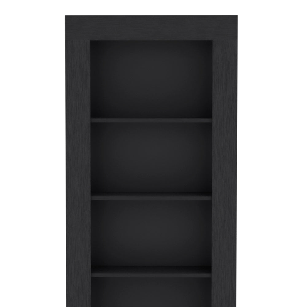 Black 5-Tier Bookcase - Storage Shelving Unit