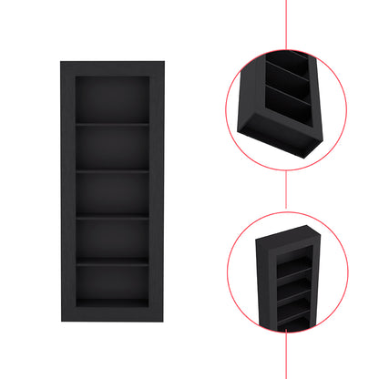 Black 5-Tier Bookcase - Storage Shelving Unit