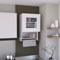 Kitchen wall cabinet 29" H, with towel rack and spice rack, one door, two internal shelves, white