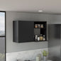 Stackable Wall Storage Cabinet 24" H, Two Internal Shelves, Two External Storage Shelves, One Door, Black