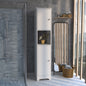 Double Door Cabinet 69" H, Four Interior Shelves, One Open Shelf, White