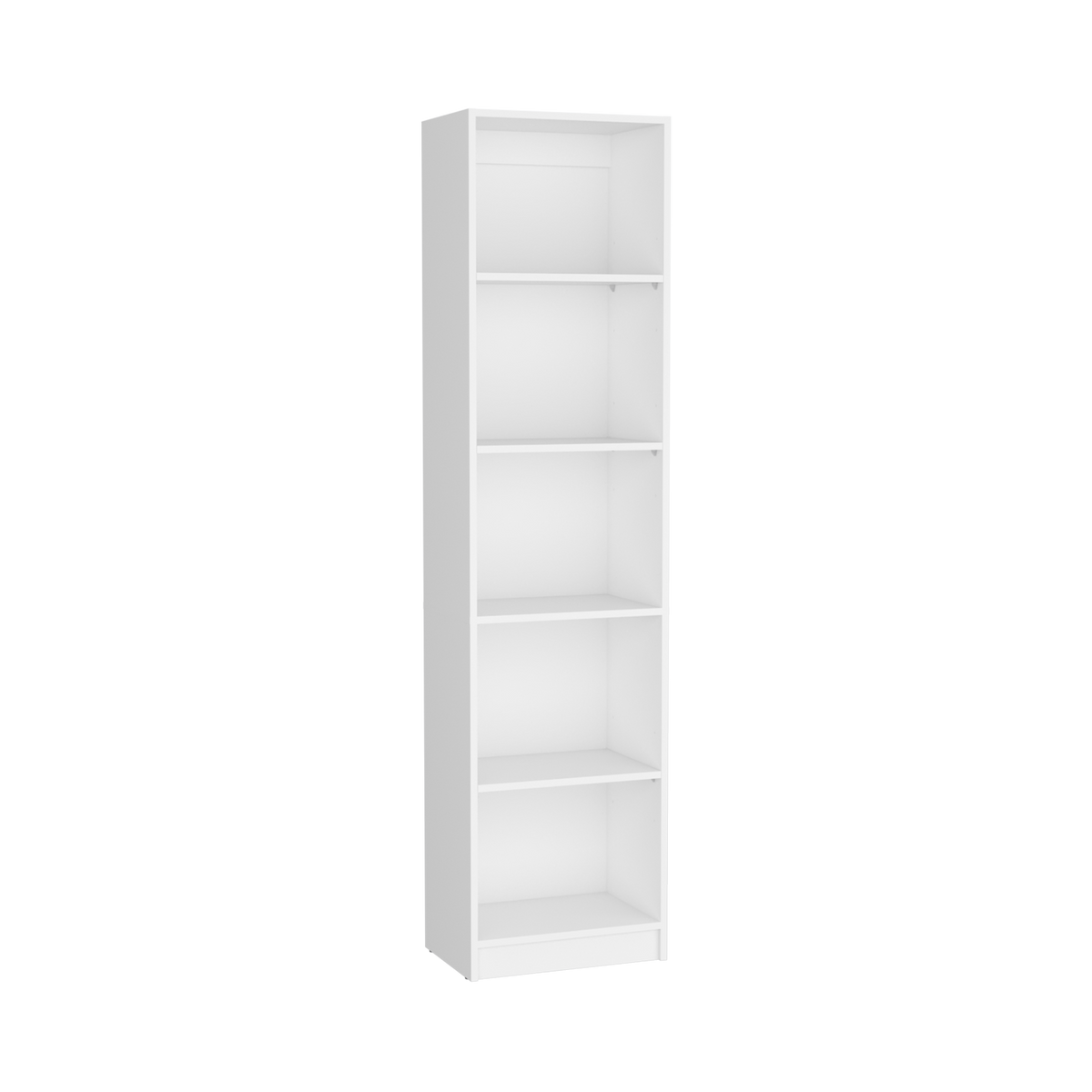 White Pine Bookshelf - Compact 5 Shelf Display Unit for Living Room