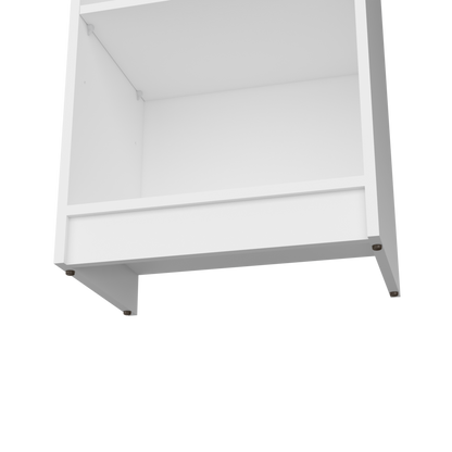 White Pine Bookshelf - Compact 5 Shelf Display Unit for Living Room