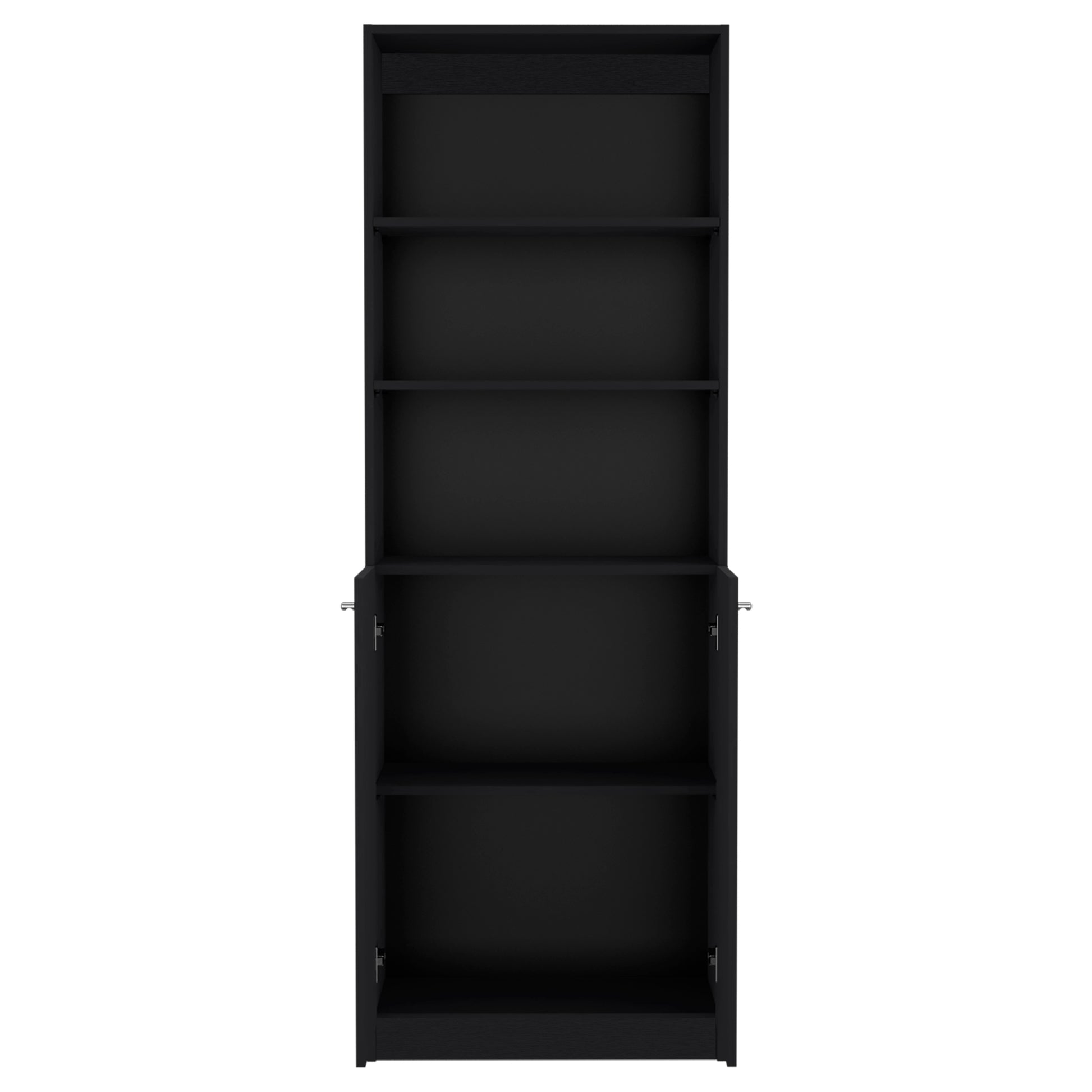 Black Modern Office Bookcase - 2 Door Storage Cabinet