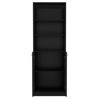 Black Modern Office Bookcase - 2 Door Storage Cabinet