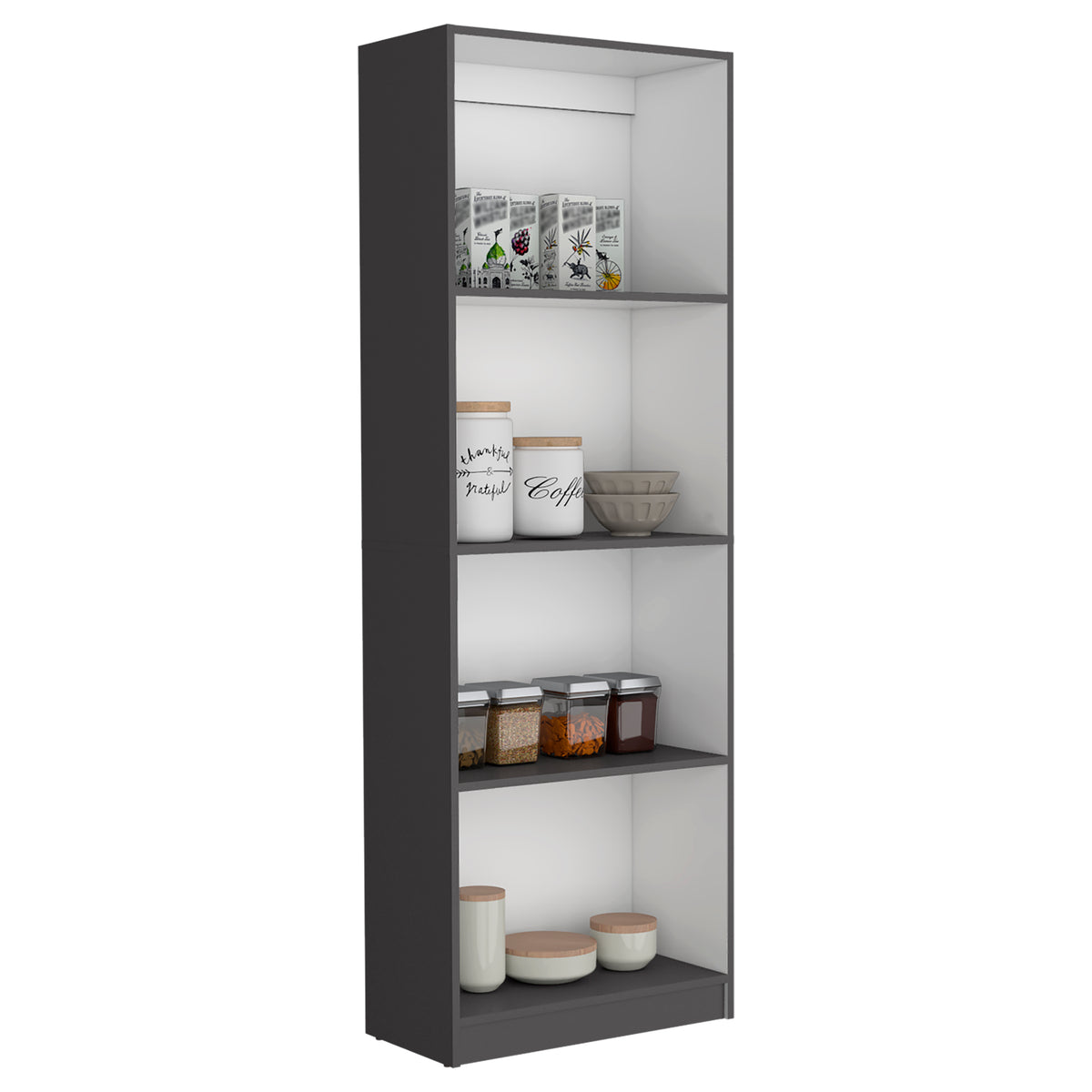 Multicolor Engineered Wood Bookcase - 71.1" Tall for Living Room