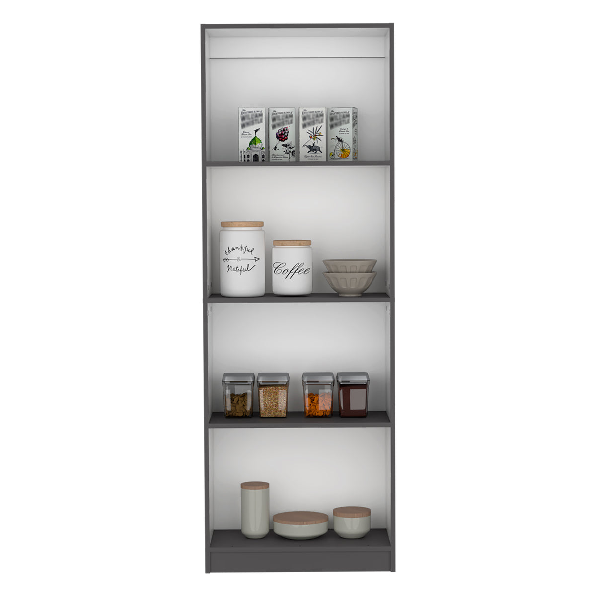 Multicolor Engineered Wood Bookcase - 71.1" Tall for Living Room