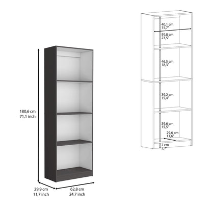 Multicolor Engineered Wood Bookcase - 71.1" Tall for Living Room