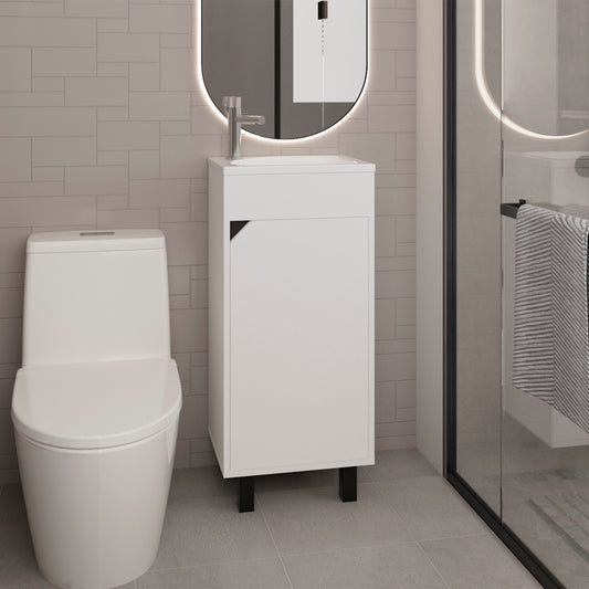 Bathroom Vanity with Sink, 1 Door, 4 Legs