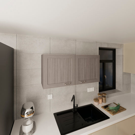 Wall Cabinet, 2 Doors, White Oak