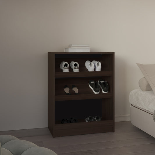 Shoe Rack, 3 Shelves, Dark Walnut