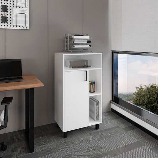 Base Cabinet, 1 Door, 3 Shelves, 4 Legs, White