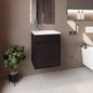 Bathroom Vanity with Sink, 1 Door, Black Wengue