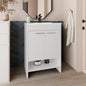Bathroom Vanity with Sink, 2 Doors, 2 Shelves, White