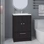 Bathroom Vanity with Sink, 2 Doors, 1 Drawer, Black Wengue