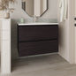 Bathroom Vanity with Sink, 2 Drawers, Black Wengue