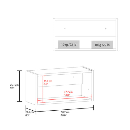 White Engineered Wood Wall Cabinet - 20" Wide for Living Room