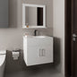 Bathroom Set, Vanity Sink + Mirror, 2 Doors, 1 Shelf, 1 Mirror, White
