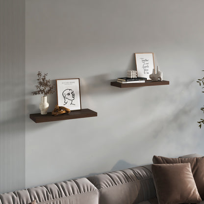 Floating Shelves, Dark Oak, 2 Shelves, 1.50" H