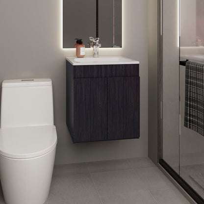 Bathroom Vanity 20.8" H, 2 Doors, Black Wengue - Bathroom