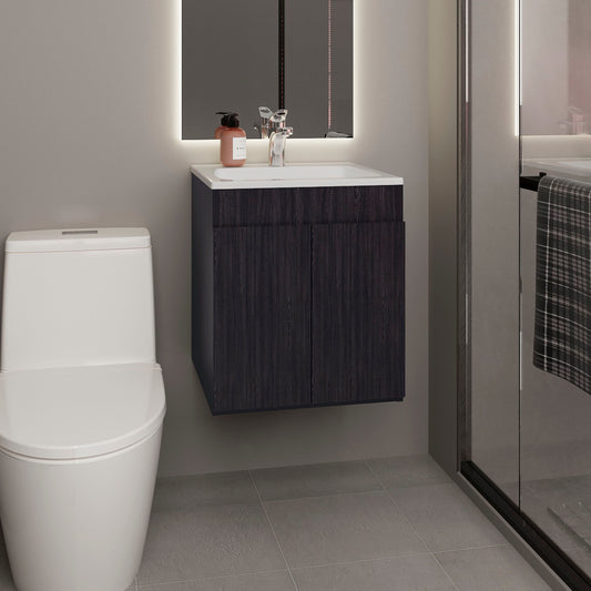 Bathroom Vanity 20.8" H, 2 Doors, Black Wengue - Bathroom