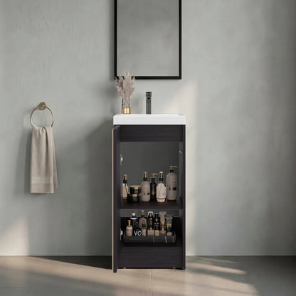 Black Bathroom Vanity - 32" Modern Storage