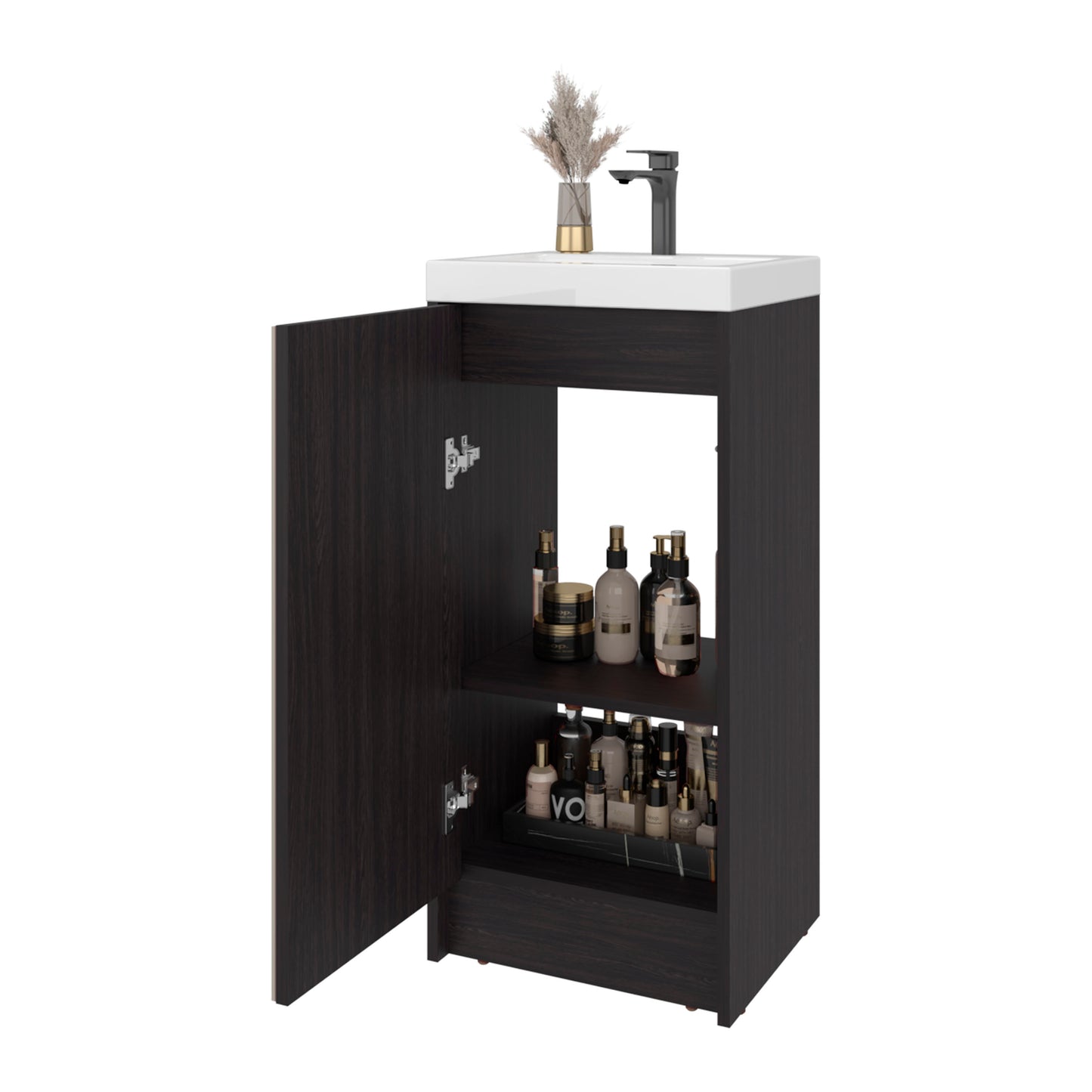 Black Bathroom Vanity - 32" Modern Storage