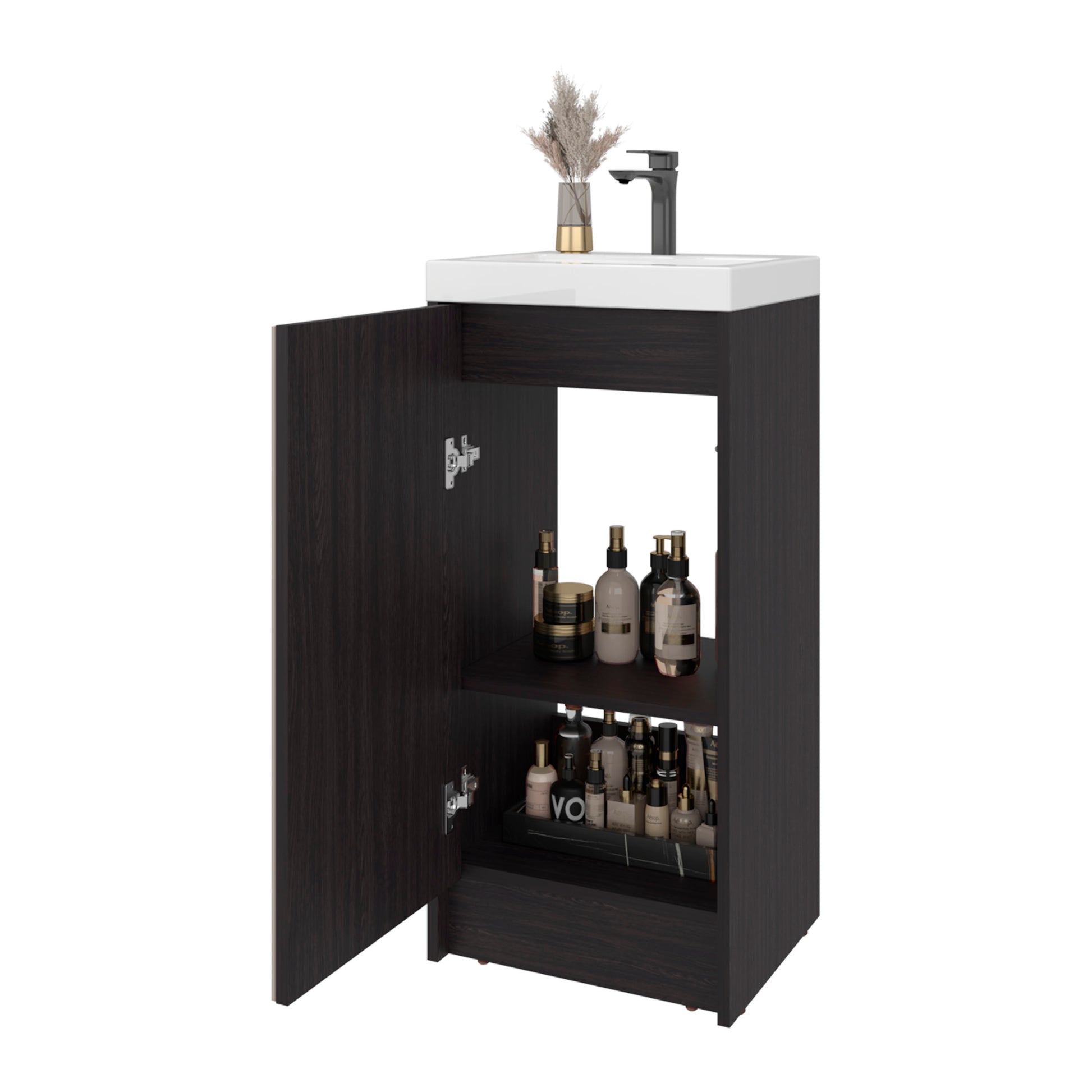 Black Bathroom Vanity - 32" Modern Storage