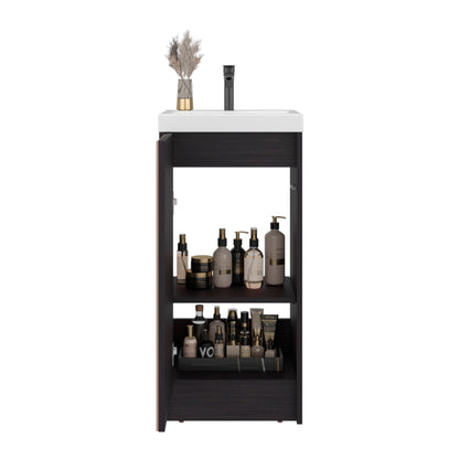 Black Bathroom Vanity - 32" Modern Storage