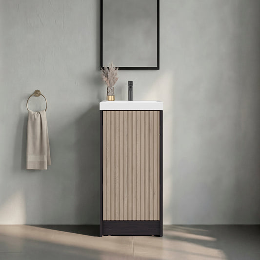 Cary Floor Bathroom 32" H, One Door and Two Interior Shelve, Black Wengue