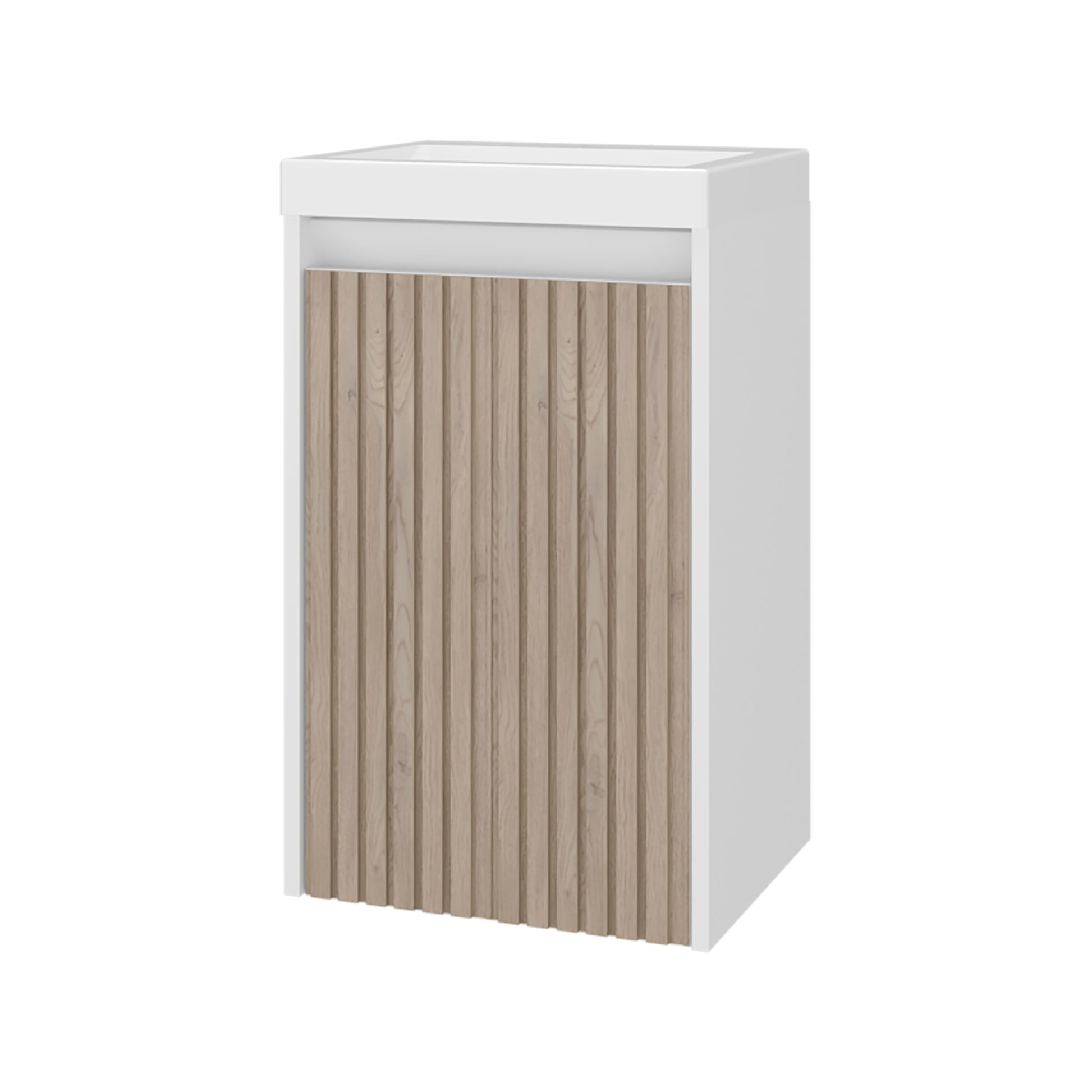White Bathroom Vanity with Storage - 25.9" Modern Design