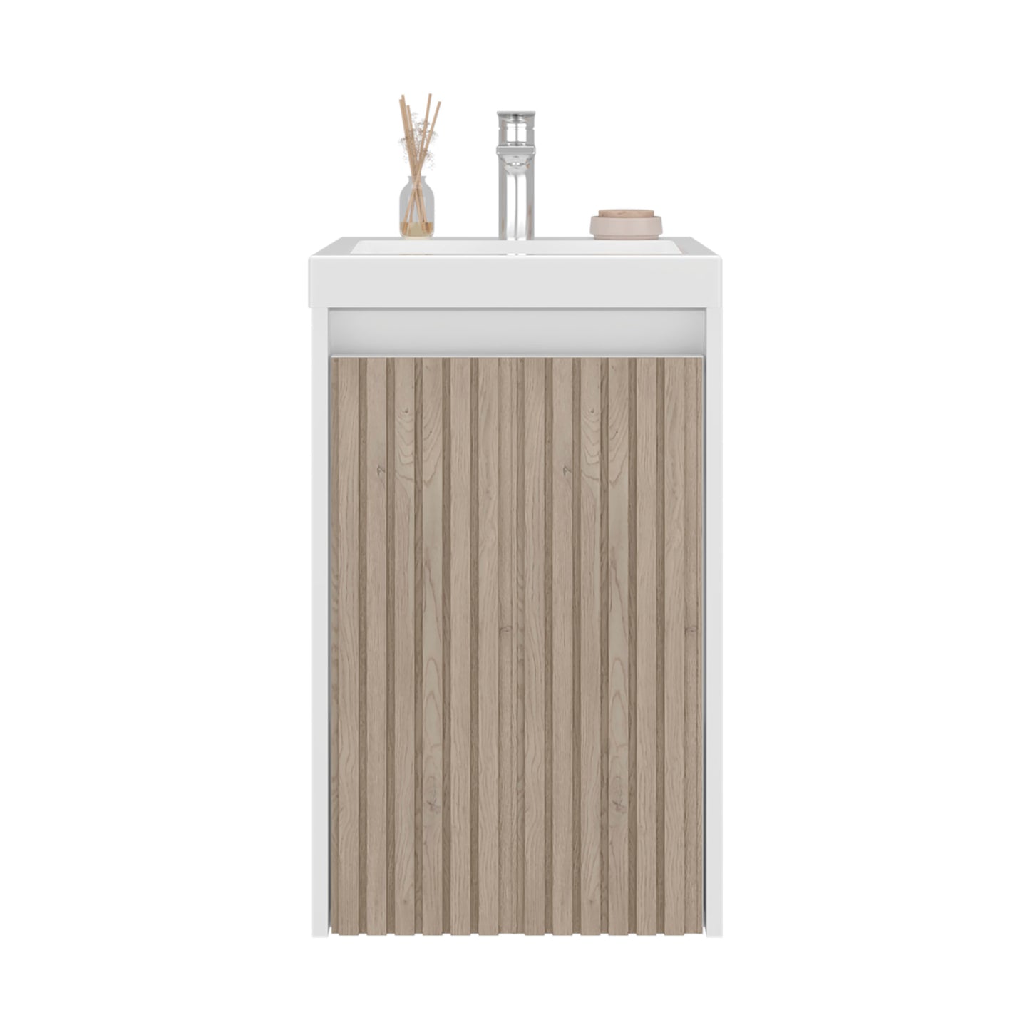 White Bathroom Vanity with Storage - 25.9" Modern Design