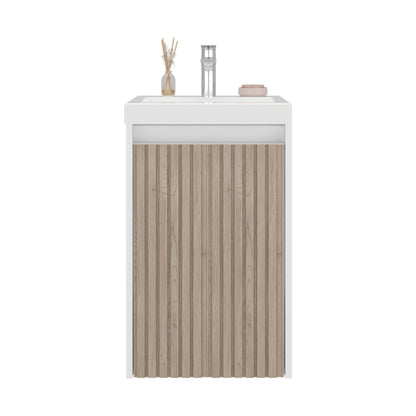 White Bathroom Vanity with Storage - 25.9" Modern Design
