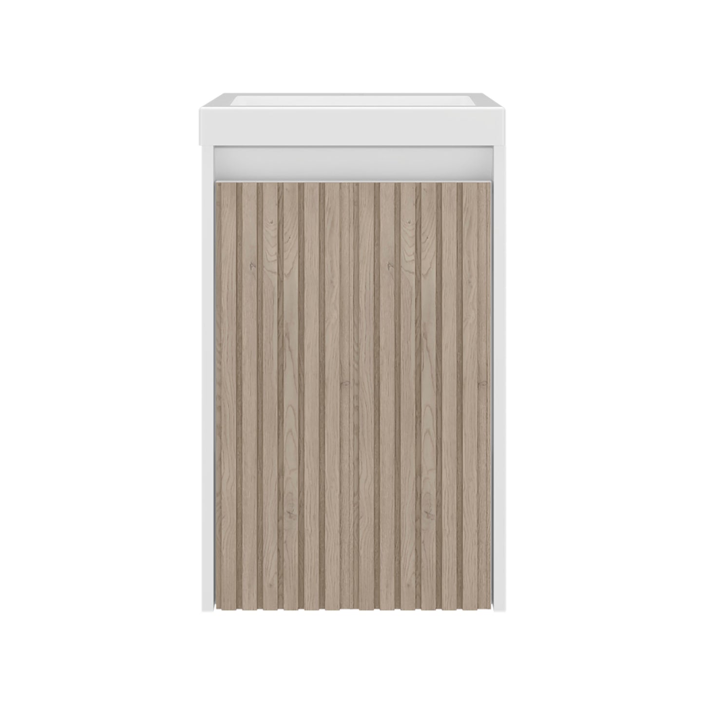 White Bathroom Vanity with Storage - 25.9" Modern Design