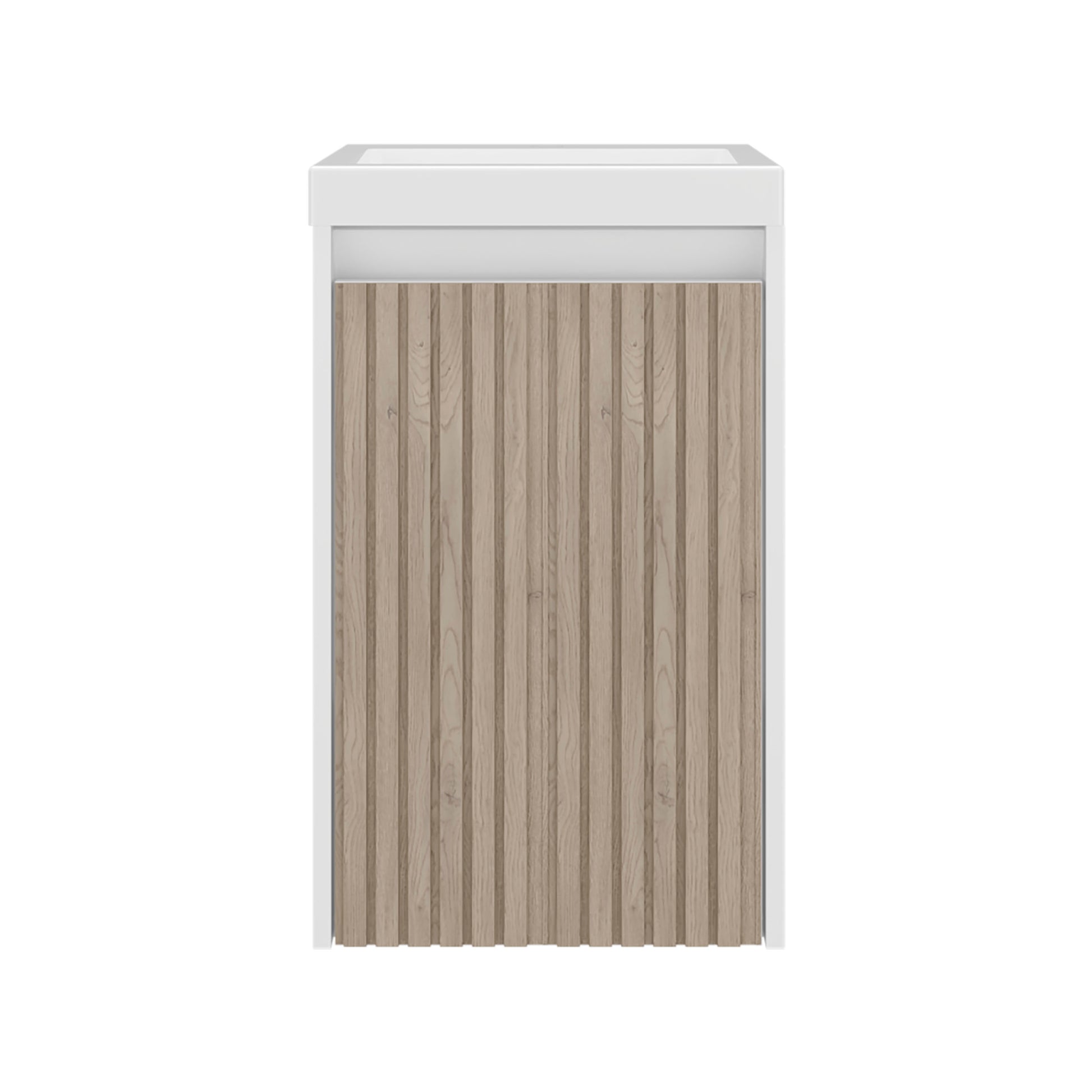 White Bathroom Vanity with Storage - 25.9" Modern Design