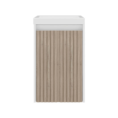 White Bathroom Vanity with Storage - 25.9" Modern Design