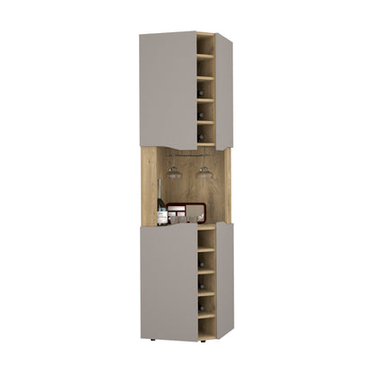 Multicolor Engineered Wood Bar Cabinet with Wine Racks
