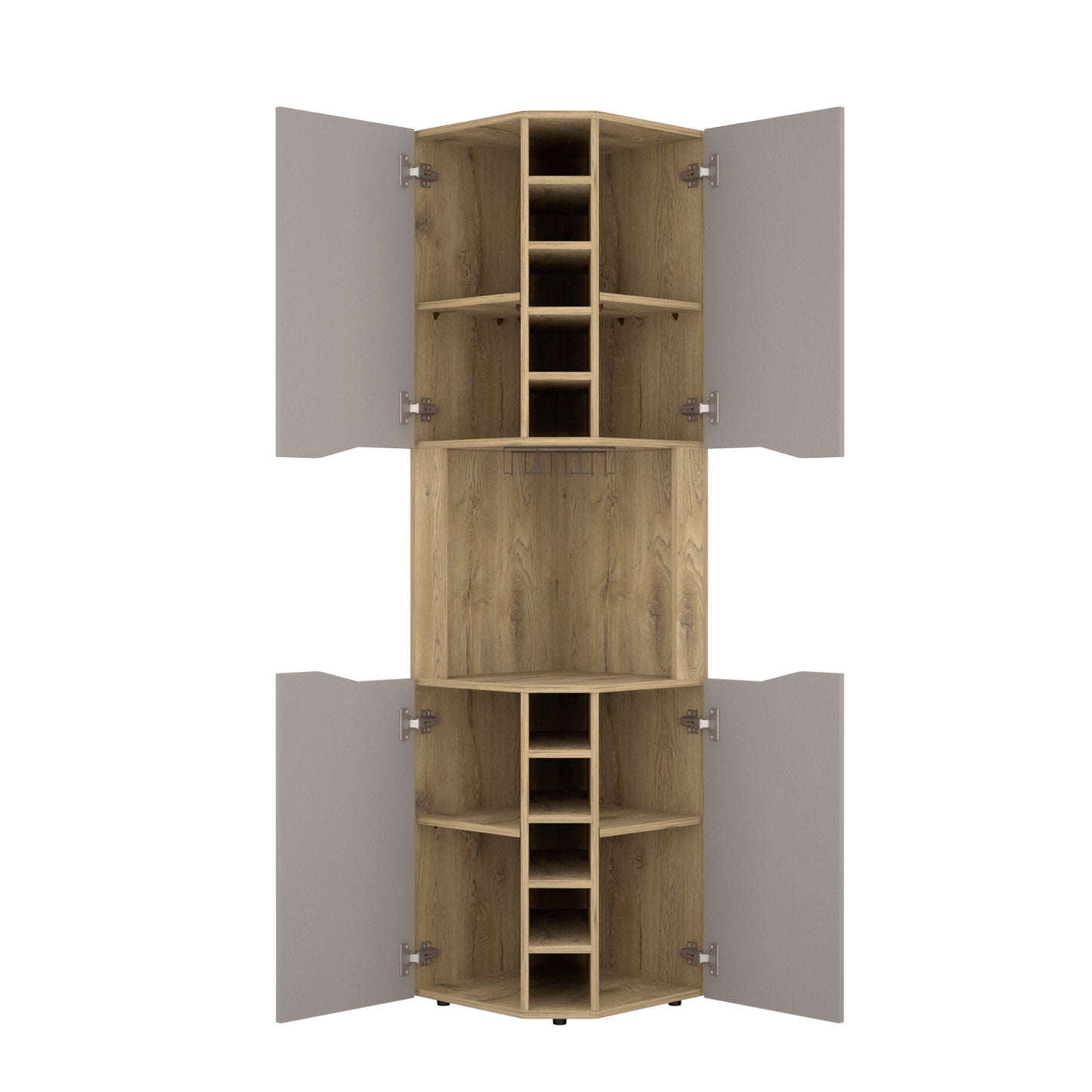 Multicolor Engineered Wood Bar Cabinet with Wine Racks