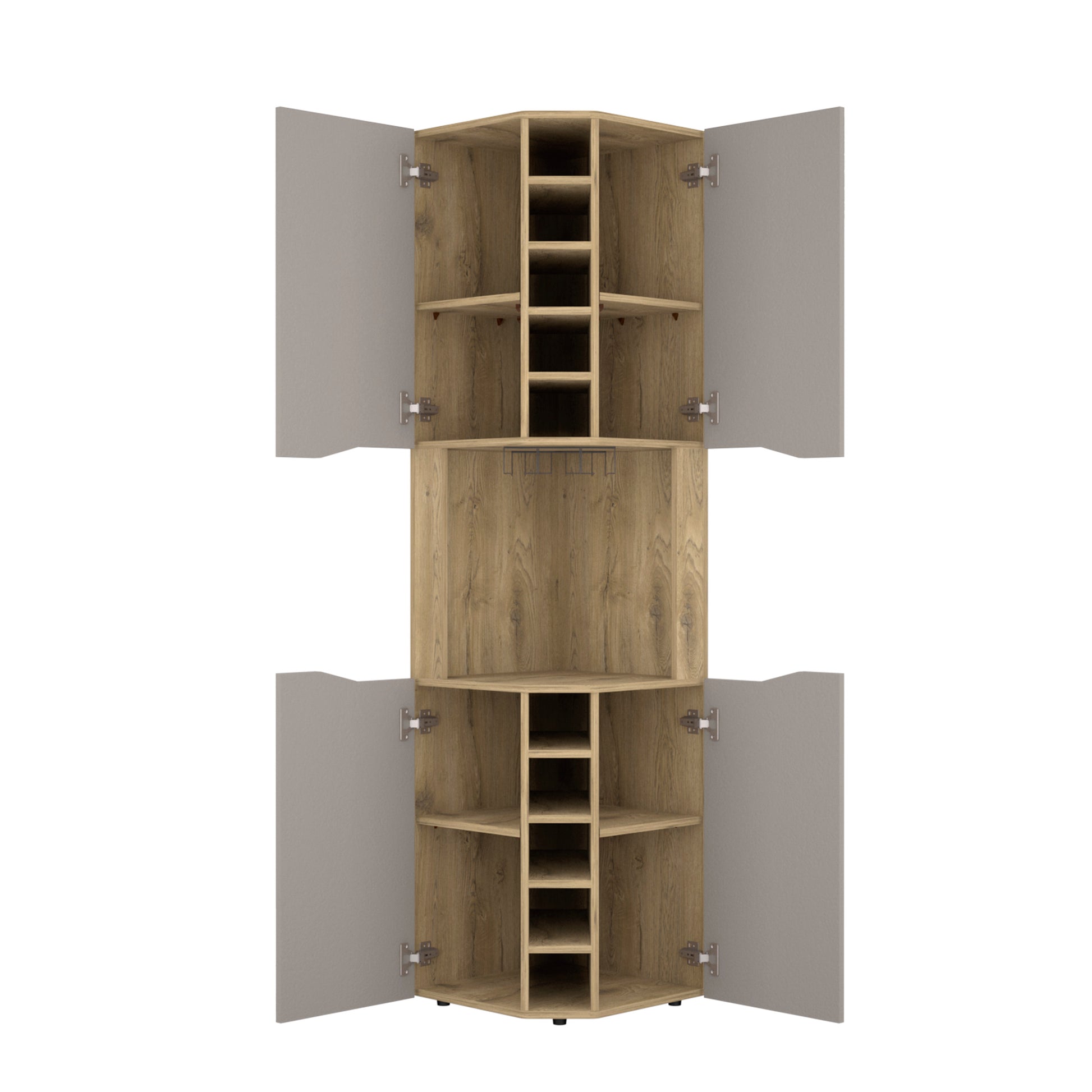 Multicolor Engineered Wood Bar Cabinet with Wine Racks