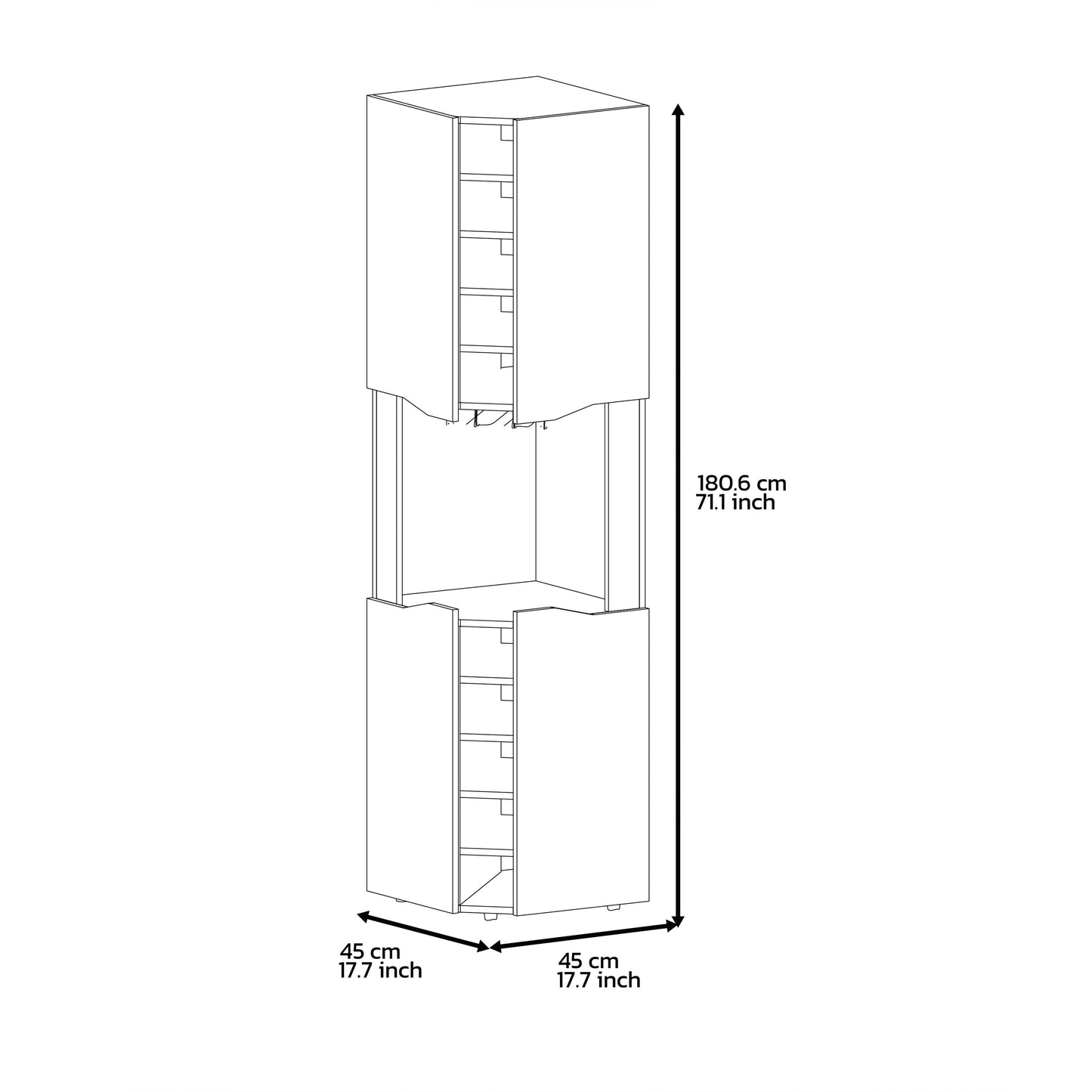 Multicolor Engineered Wood Bar Cabinet with Wine Racks