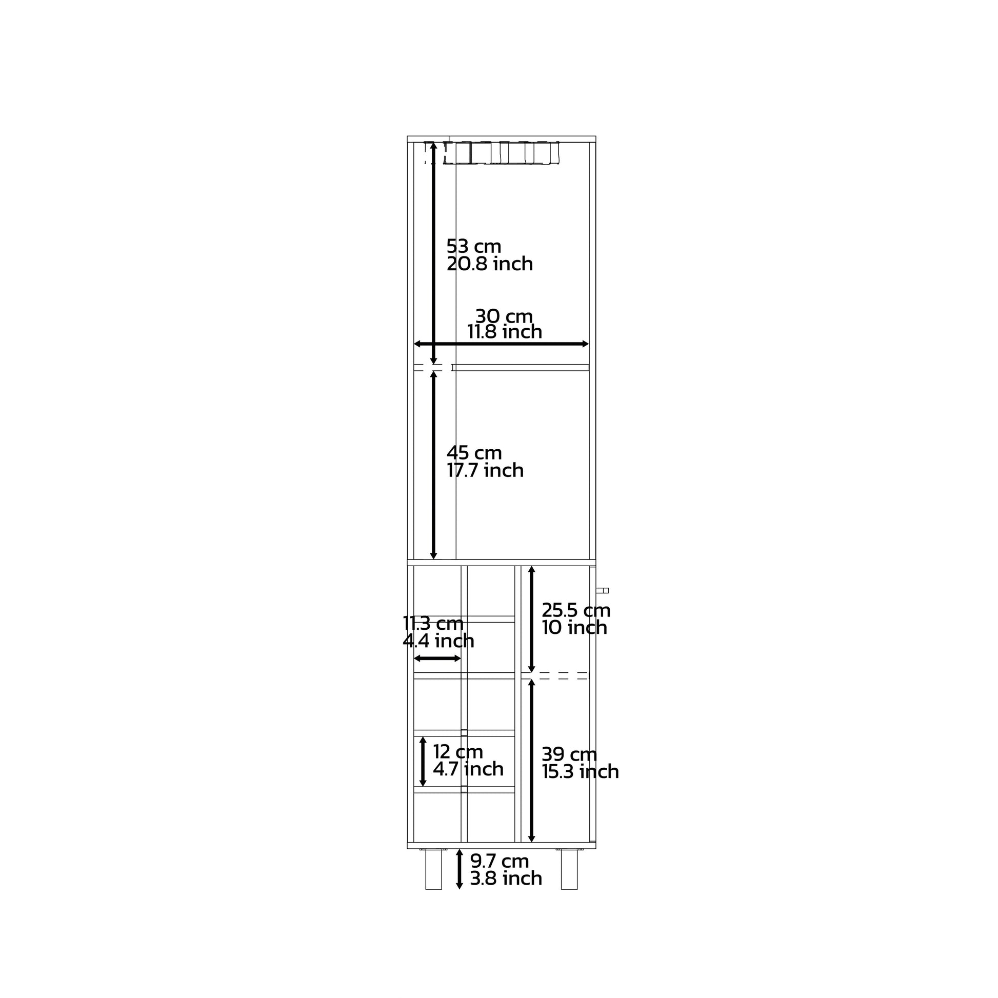 Corner Bar Cabinet - 2 Shelves, 10 Wine Racks for Living Room