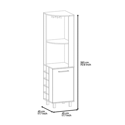 Corner Bar Cabinet - 2 Shelves, 10 Wine Racks for Living Room